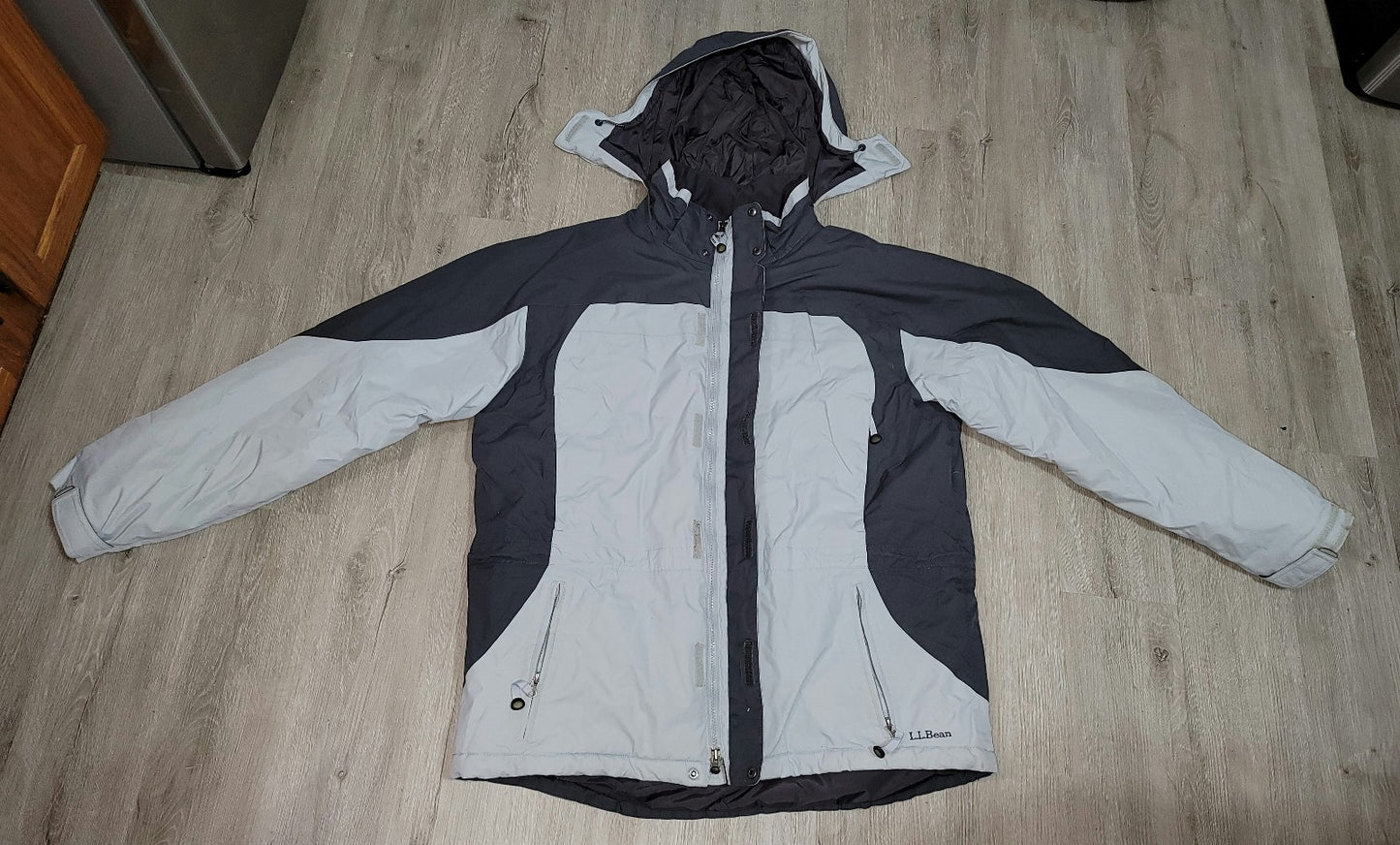 *PREOWNED* L.L.Bean PrimaLoft Ski Parka Jacket Men's XL Regular PH13 Zip-Off Hood Gray Insulated Winter Coat