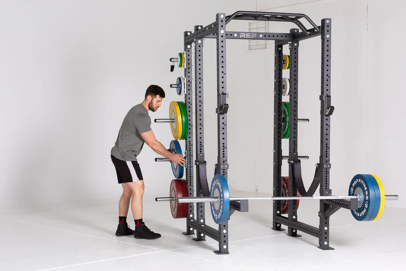 Maximize Power Rack Stability with REP Logo Plate Crossmember 4000 Series