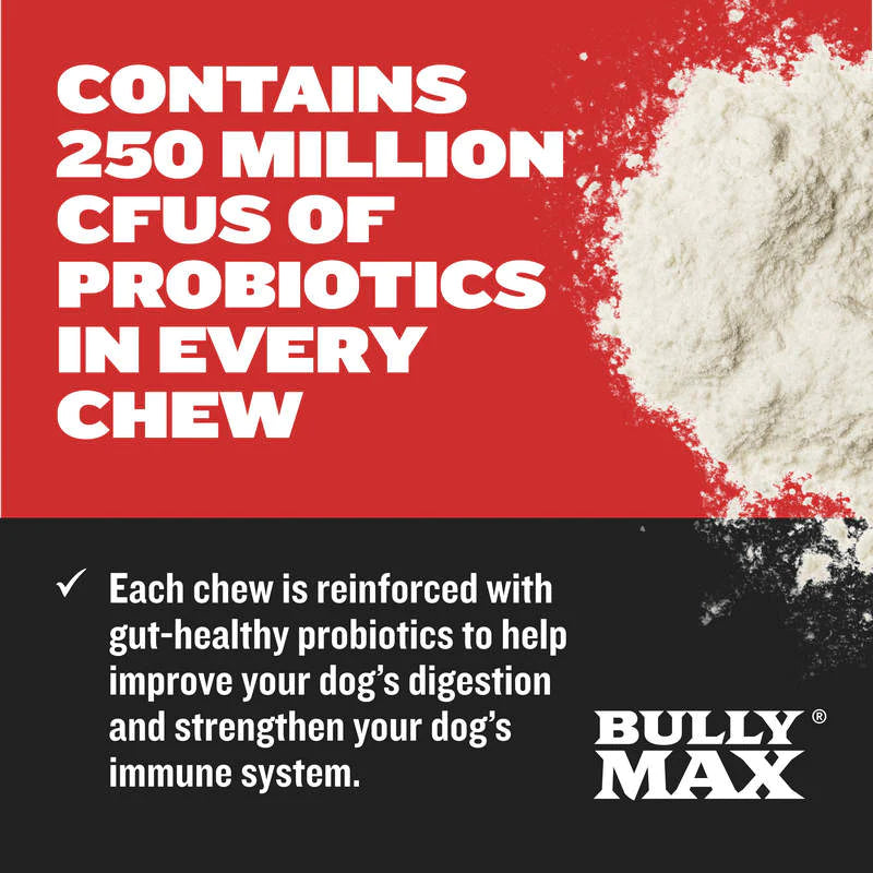 Achieve Healthy Weight Gain for Your Dog: Bully Max Power Chews with Probiotics and High Calories