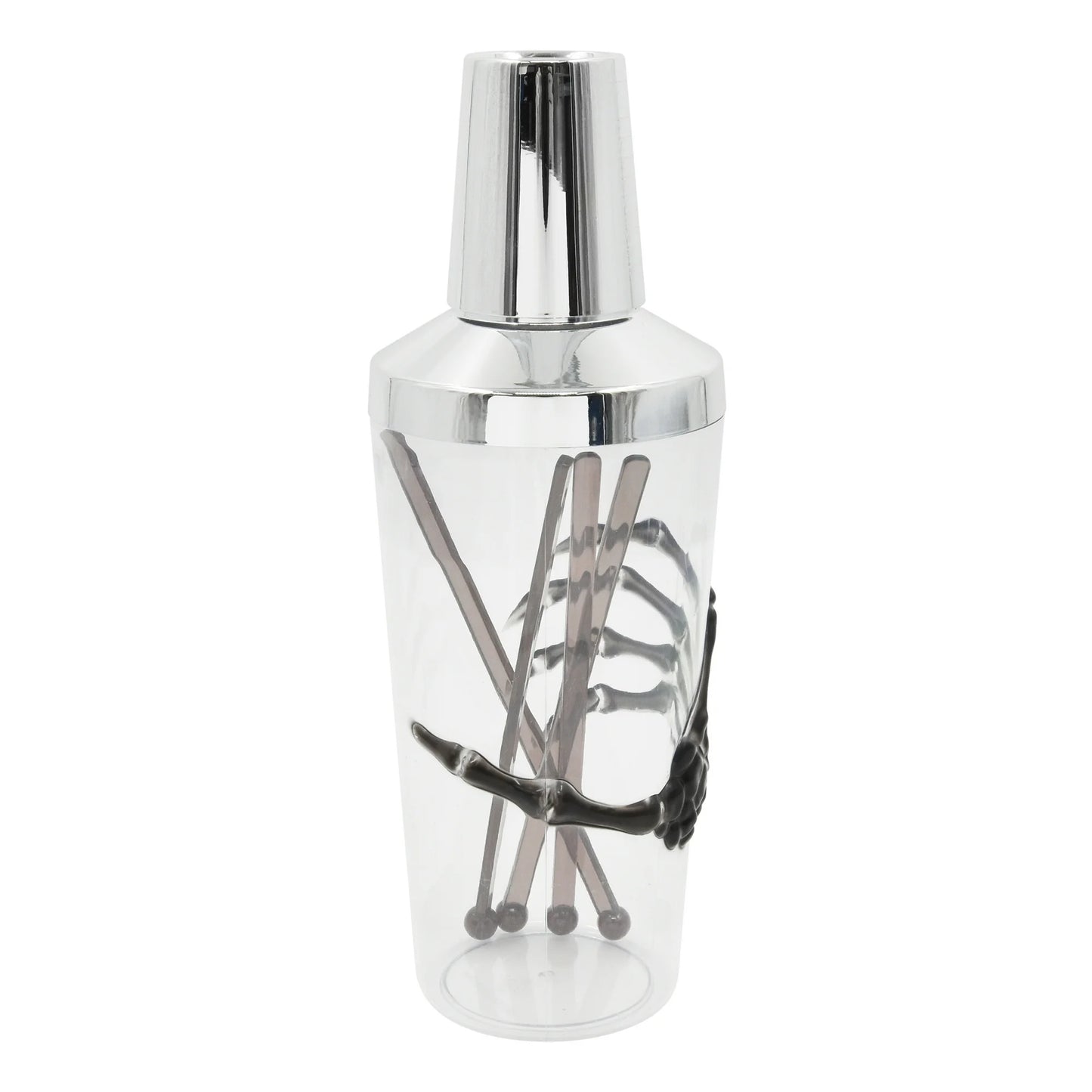 Unleash Spooky Fun: Halloween 3D Skeleton Hand Cocktail Shaker & Stirrers Set