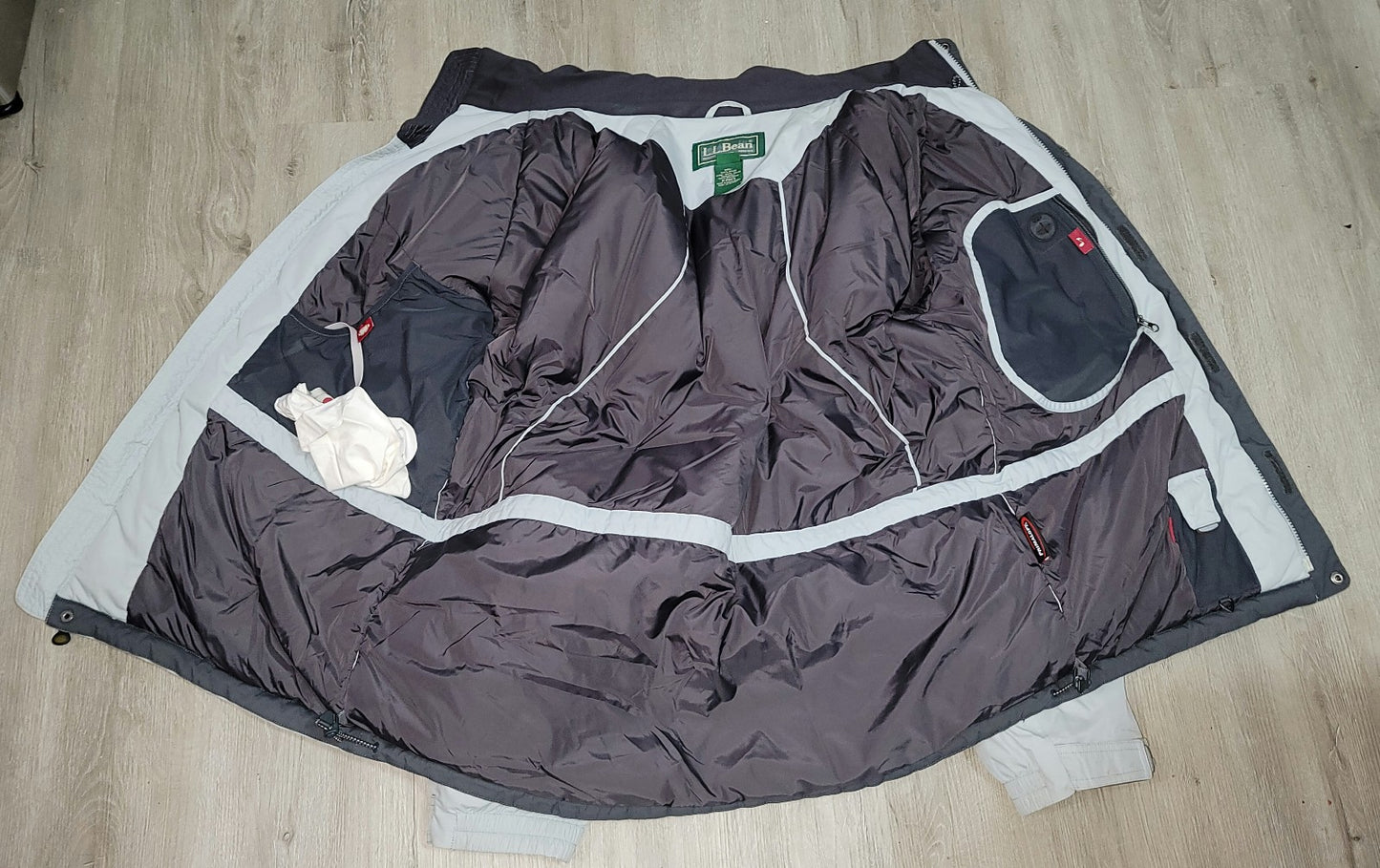 *PREOWNED* L.L.Bean PrimaLoft Ski Parka Jacket Men's XL Regular PH13 Zip-Off Hood Gray Insulated Winter Coat