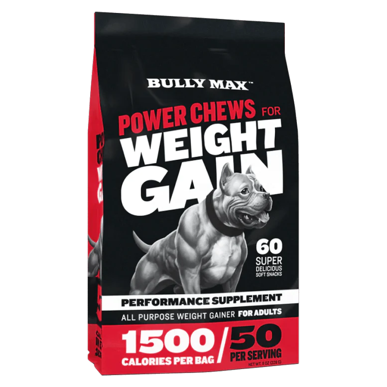 Achieve Healthy Weight Gain for Your Dog: Bully Max Power Chews with Probiotics and High Calories