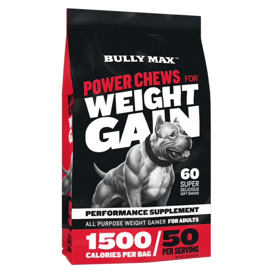 Achieve Healthy Weight Gain for Your Dog: Bully Max Power Chews with Probiotics and High Calories