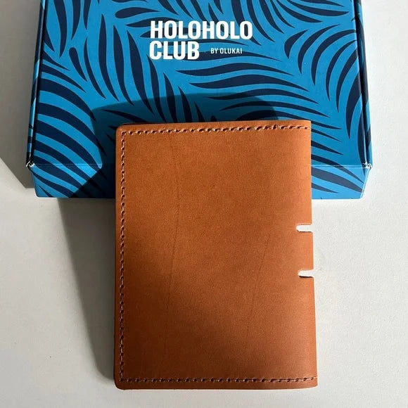 HoloHolo Club by OluKai Exclusive: Durable Brown Leather Passport Cover