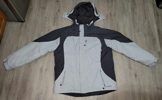 *PREOWNED* L.L.Bean PrimaLoft Ski Parka Jacket Men's XL Regular PH13 Zip-Off Hood Gray Insulated Winter Coat