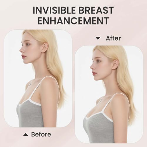 Adhesive Strapless Push-Up Sticky Bra - Invisible Backless Silicone Bra, Size C, Beige