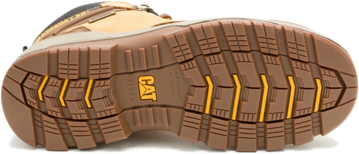 CAT Men's Striver XL 6 inch Waterproof Steel Toe Construction Boot - Honey Size 10