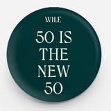 WILE 2 Pc Round Pin Back Button Set 50 Is the New 50 Remember the 80s Retro Novelty Pins