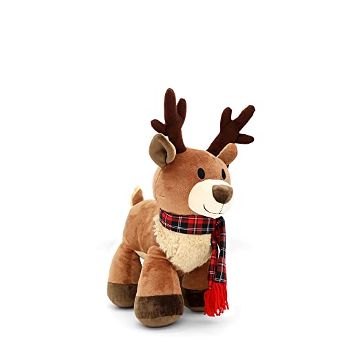 Plushible Plush Reindeer Stuffed Animal - Holiday Deer Characters with Antlers Toy for Girl, Boy, Baby, and Toddler - Christmas Decor Animals - Little Plushie Toys - 8 Inch - Randall