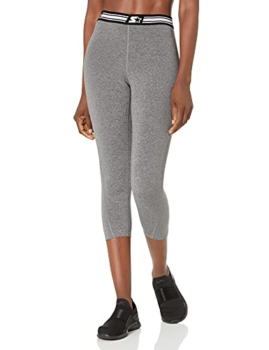 Starter Women's 20" Light-Compression Athletic Capri Legging, Amazon Exclusive, Carbon Grey Jaspe, Small