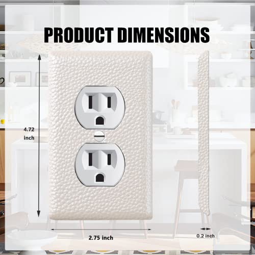 White Leather Wall Plate: Decorative Light Switch & Outlet Cover for Elegant Home Decor