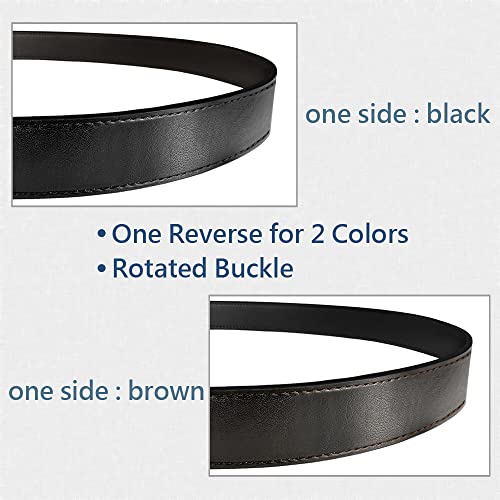 MARIO TREVI Reversible Leather Men’s Belt, 2 in 1 with Gift Box, Trim to Fit, for Formal Dress/ Jeans/ Pants, Black and Brown