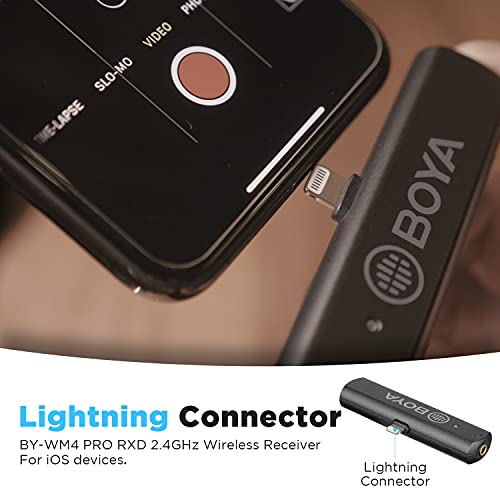 BOYA BY-WM4 PRO-K3 2.4 GHz Wireless Microphone System For iOS Devices
