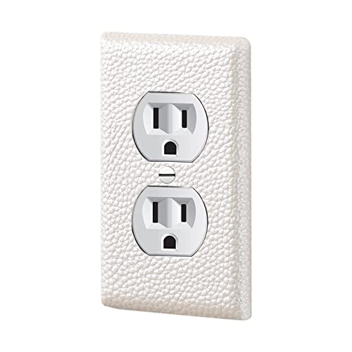 White Leather Wall Plate: Decorative Light Switch & Outlet Cover for Elegant Home Decor
