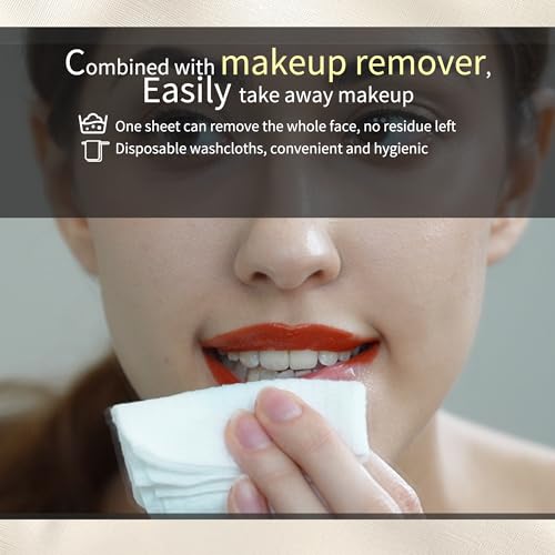 Revolutionary Biobased Disposable Face Towels - Gentle, Biodegradable Makeup Remover Wipes, 50 Ct with Bonus 5 Ct Cotton Pack