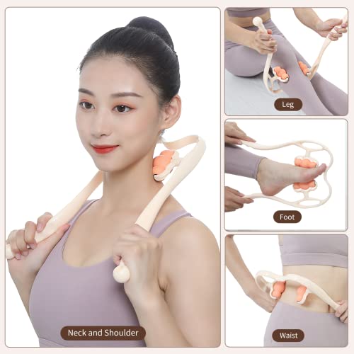 Neck/Shoulder/Waist/Foot Rolling Pressure Point Massager w/ 6 + 2 Roller Balls