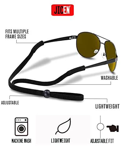 Jicen Adjustable-Glasses Holder + 1 Glasses Case With Hook, Easy to Carry, Oversized Sunglasses Case + 1 glasses cleaning cloth + 1 Glasses Pouch.