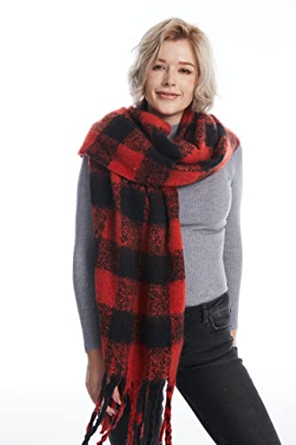 MissShorthair Women's Warm Scarfs Long Plaid Soft Scarves Oversized Winter Fashion Thick Shawl Wrap