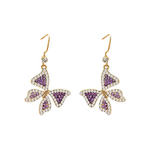 Butterfly Earrings Purple Earrings Pearl Drop Earrings Butterfly Earrings For Women Girls her
