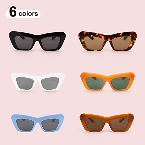 Baby Blue Retro Vintage Cateye Square Sunglasses, Non-Polarized, UV Protection Coating, Lightweight Plastic Frame, High-Quality Materials, Multiple Colors, 52mm Lens Width
