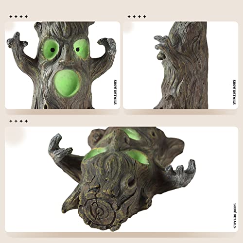 HUANGXIN Tree Stump Garden Decorations with Stake Outdoor Halloween Figurine Yard Sculptures Art for Landscape Patio Walkway Pathway Lawn Funny Gifts for Women Men Housewarming Birthday Gifts