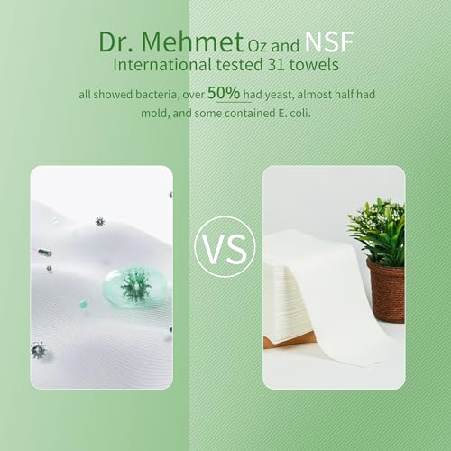 Revolutionary Biobased Disposable Face Towels - Gentle, Biodegradable Makeup Remover Wipes, 50 Ct with Bonus 5 Ct Cotton Pack