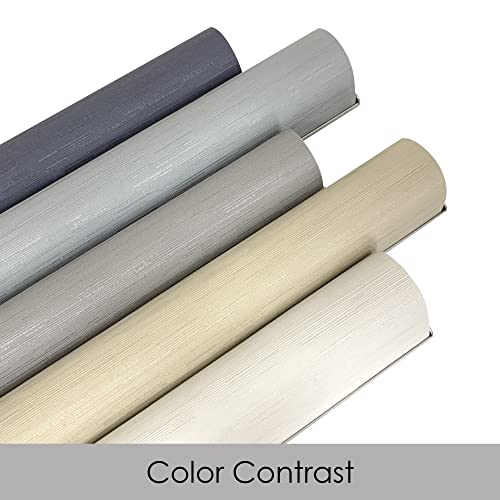 Homebox 100% Blackout Roller Window Shades, Striped Jacquard Window Blinds with Thermal Insulated, UV Protection Waterproof Fabric,Corded Roll up and Down Shades Home(LightGray - 40" W x 72" H)