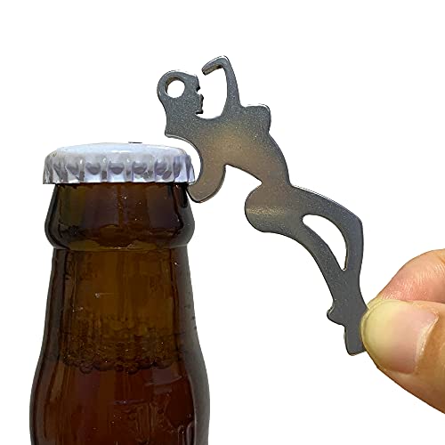 HL-YMXT Beer Bottle Opener Stainless Steel Flat Bar Key Glass Openbeer Keychain Bartenders (Beauty-shape bottle opener)