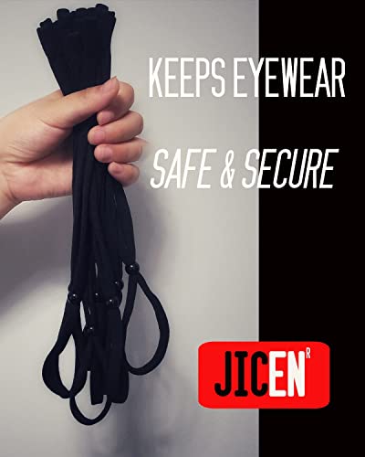 Jicen Adjustable-Glasses Holder + 1 Glasses Case With Hook, Easy to Carry, Oversized Sunglasses Case + 1 glasses cleaning cloth + 1 Glasses Pouch.
