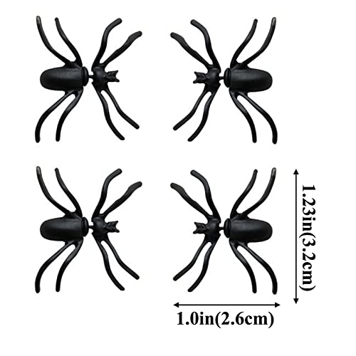 2 Pairs Funny 3D Black Spider Halloween Stud Earrings for Women Girls, Spooky Punk Piercing Studs Double Sided Ear Earrings