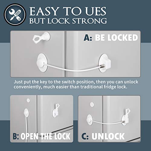 2pk Child Proof Lock w/ Strong Adhesive for Refrigerators, Cabinets, & More
