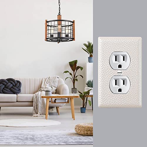 White Leather Wall Plate: Decorative Light Switch & Outlet Cover for Elegant Home Decor