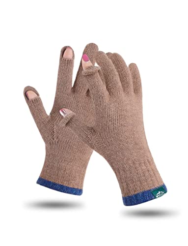 Size XL Warm Wool Knitted Winter Gloves w/ Touch Screen Fingers