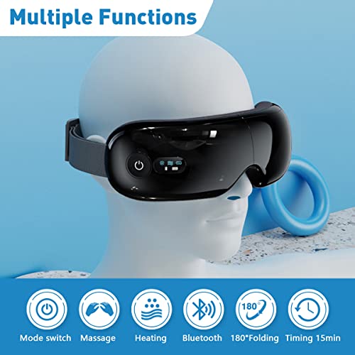Black Heated Sleep Mask Eye Massager