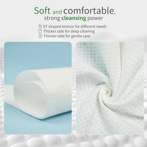 Revolutionary Biobased Disposable Face Towels - Gentle, Biodegradable Makeup Remover Wipes, 50 Ct with Bonus 5 Ct Cotton Pack