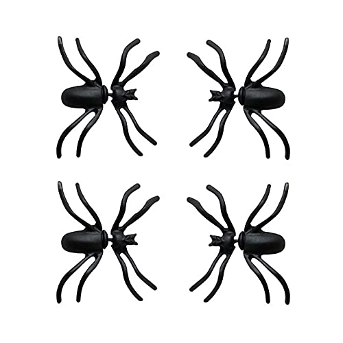 2 Pairs Funny 3D Black Spider Halloween Stud Earrings for Women Girls, Spooky Punk Piercing Studs Double Sided Ear Earrings