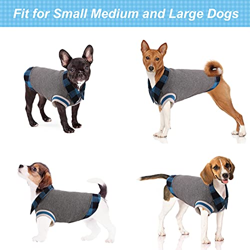 Dog Classic Plaid Sweaters British Style, Doggie Hoodie Pet Clothes, Puppy Cold Weather Winter Sweatshirt, Pets Warm Shirt Outdoor Vest Jacket, Casual Wearing Coat Outfits for Small Medium Large Dogs