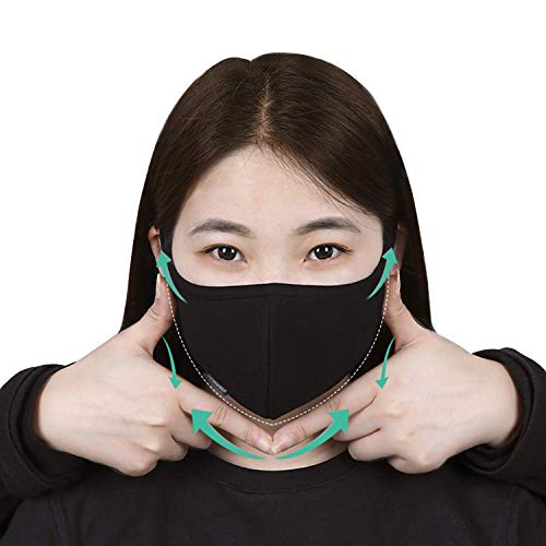 10PC Reusable Cotton Fabric Face Mask Set: Unisex, Fashion-Forward Protective Black Dust Cotton - Soft, Comfortable, Breathable, and Washable for Daily and Outdoor Activities
