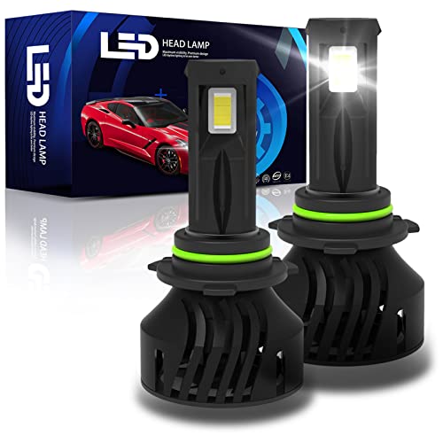 ML MILELE 9006/HB4 LED Headlight Bulbs, Upgrade 12000 Lumens 500% Brightness 6500K Cool White LED Bulb, Plug-and-Play Replacement Headlamp Bulbs Kit, IP68 Waterproof, Pack of 2