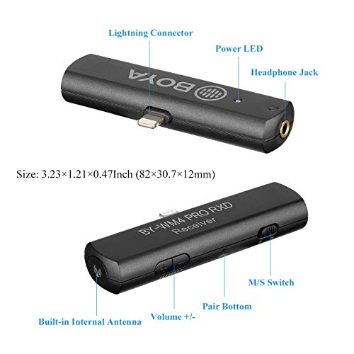 BOYA BY-WM4 PRO-K3 2.4 GHz Wireless Microphone System For iOS Devices