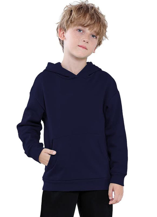 JIAHONG Kids Fashion Sweatshirts Soft Brushed Fleece Pullover Hoodie Casual Hooded Sweatshirts for Boys and Girls(Navy, l)