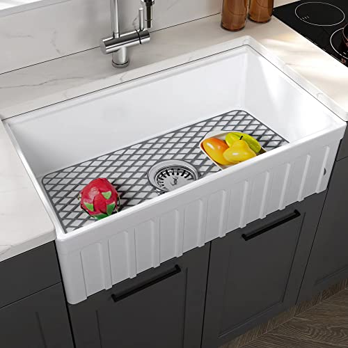 LINIREAU GRAY SINK MATS FOR BOTTOM OF KITCHEN SINK FOR SINGLE BASIN 30 IN. SINK