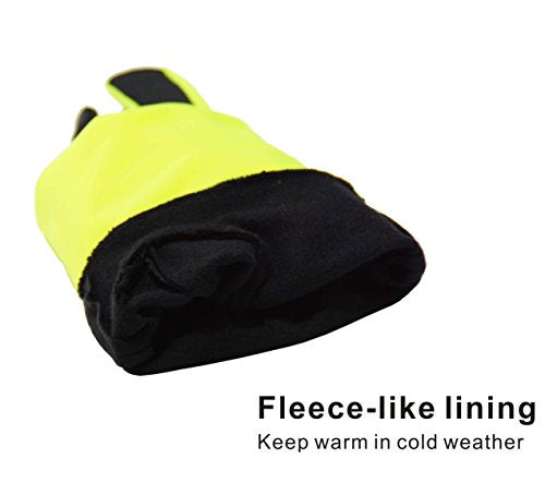 Running Gloves Men Touchscreen Winter Lightweight Liner Gloves with Palm Key Pocket for Outdoor Cycling Jogging Yellow (Large)