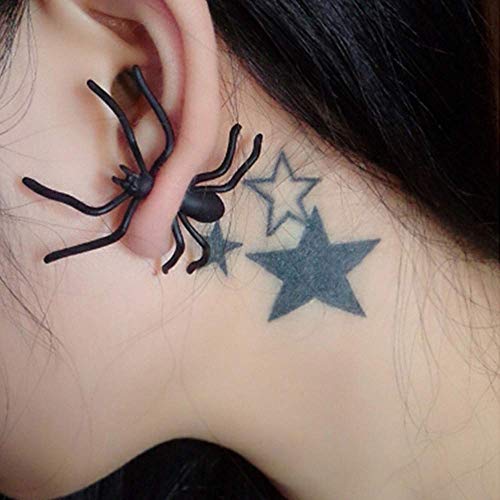 2 Pairs Funny 3D Black Spider Halloween Stud Earrings for Women Girls, Spooky Punk Piercing Studs Double Sided Ear Earrings