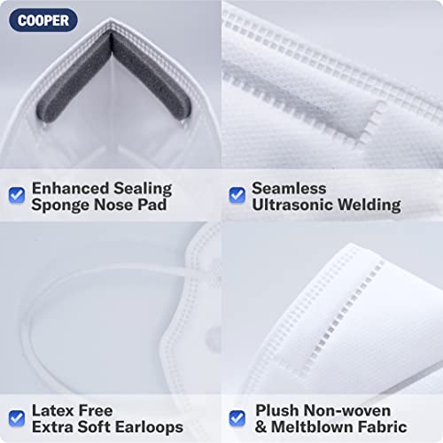 Cooper USA 1070 Advanced Filtering Face Mask AFFM 5-Count White