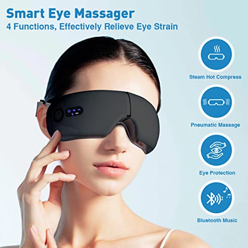 Black Heated Sleep Mask Eye Massager