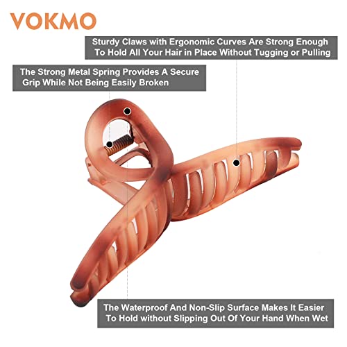 4pk 5.11" Gradient Brown Non-Slip Hair Claws/Clips