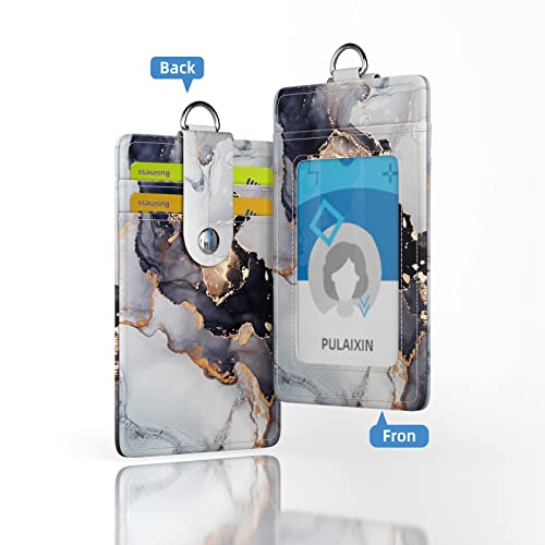 7PCS ID Badge Holder with Lanyard Adjustable Kit,Cute Badge Reels Retractable,PU Leather Wrist Lanyard for Nurse Teacher