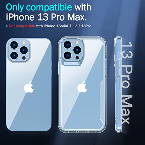 EFFENX Crystal Clear iPhone 13 Pro Max Case, Non-Yellowing Shockproof Protective Phone Case Slim Thin TPU Bumper Cover [Soft Anti-Scratch], 6.7 inch (Crystal Clear)