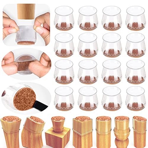 Furniture Sliders Leg Pads Non Slip Protecting 16 Pcs,Chair Legs Floor Protectors Round from Scratches and Noise Silicone Prevents Scratches Protect Hardwood & Tile Floors